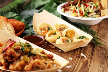 Pani Puri indian street food. Golgappe, Chat item, India.