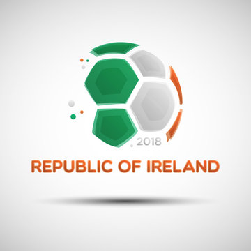 Abstract soccer ball with Republic of Ireland national flag colors