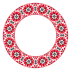 Traditional ethnic round geometric embroidered pattern