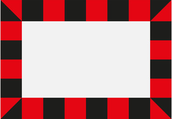 Marco de rectángulos de cuadros rojos y negros.