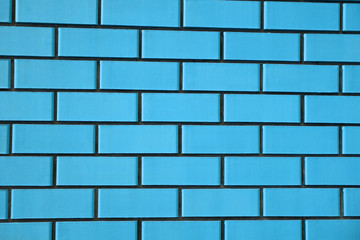 Texture of blue ceramic bricks