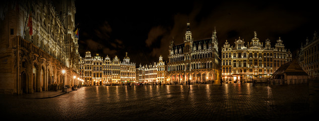 panorama of grand place in brussels belgium