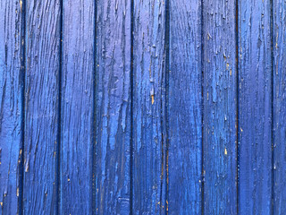 Fototapeta premium Old blue and wooden boards and wall. Architecture, background and detail.