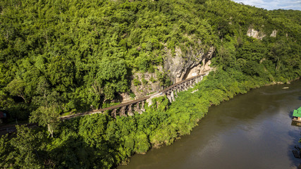Fototapeta na wymiar Beautiful landscape of Thailand with a railway track.