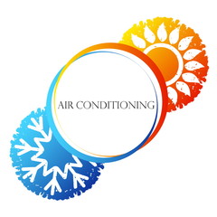 Air conditioning sun and snowflake design