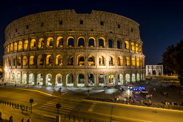 Fototapeta na wymiar Colosseum in Rome Italy at night