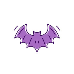 Bat icon, Colorful flat Halloween bat symbols. Thin line art design, Vector outline illustration