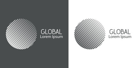 Logotipo global espacio negativo en gris y blanco © teracreonte