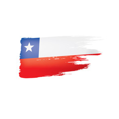 Chile flag, vector illustration on a white background