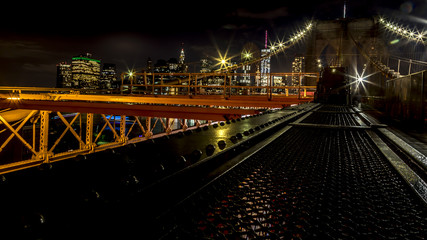 Fototapeta na wymiar Brroklyn Bridge NYC by night