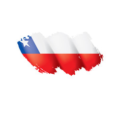 Chile flag, vector illustration on a white background