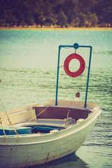 Small boat on sea water