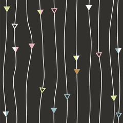 Triangle thread vector seamless pattern Abstract string black texture of geometry backgrounds