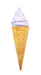 Purple Soft Serve in a Waflle Cone