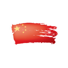 China flag, vector illustration on a white background