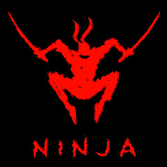 Red ninja with swords attack. Vector illustration. © likozor