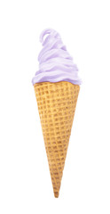 Purple Soft Serve in a Waflle Cone
