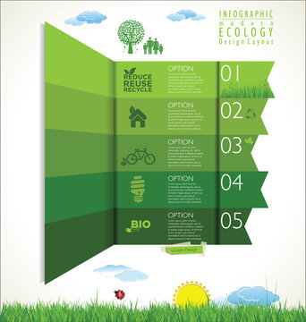 Modern ecology green background design layout vector illustration