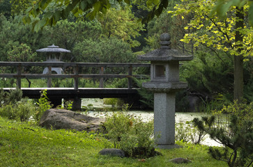 Fototapeta na wymiar japanese garden in the summer day
