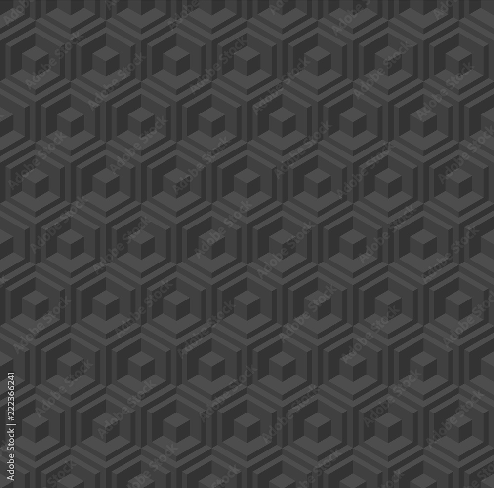 Aufkleber seamless geometric pattern. vector background with cubes and hexagons