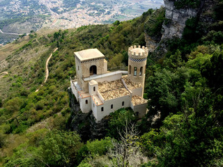 Pepoli’s Tower, medieval Castle of Erice, Trapani, Sicily, Italy © Myvector