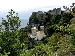 Fototapeta premium Pepoli’s Tower, medieval Castle of Erice, Trapani, Sicily, Italy