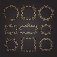 Vintage ornaments and dividers. Design elements set. Ornate floral frames and banners. Vector graphic elements for design.