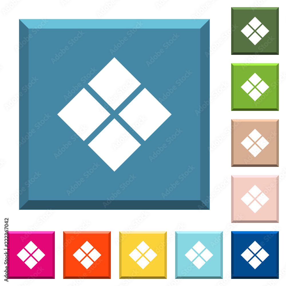 Poster diagonal tile pattern white icons on edged square buttons