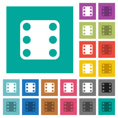 Domino six square flat multi colored icons