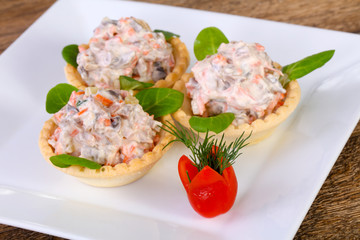 Russian salad canape
