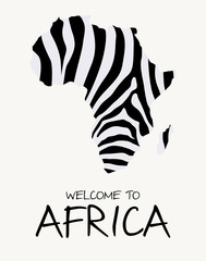 Fototapeta na wymiar African zebra map illustration