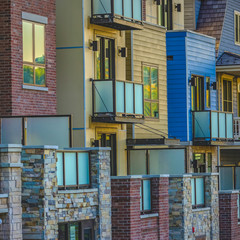 Vertical condos with balconies Park City square