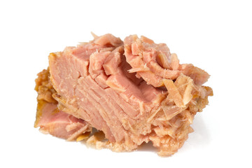 canned tuna fish isoalted on  white