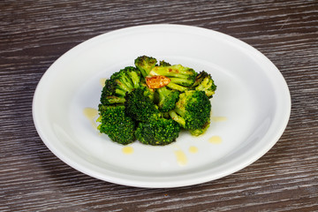 Tasty broccoli with oil