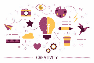 Creativity concept illustration. Idea of creative thinking