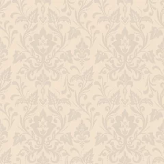 Zelfklevend Fotobehang Vector damask seamless pattern background. Classical luxury old fashioned damask ornament, royal victorian seamless texture for wallpapers, textile, wrapping. Exquisite floral baroque template. © garrykillian