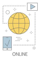 Online concept illustration. Idea of global network