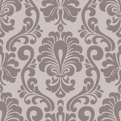 Vector damask seamless pattern element. Classical luxury old fashioned damask ornament, royal victorian seamless texture for wallpapers, textile, wrapping. Exquisite floral baroque template.