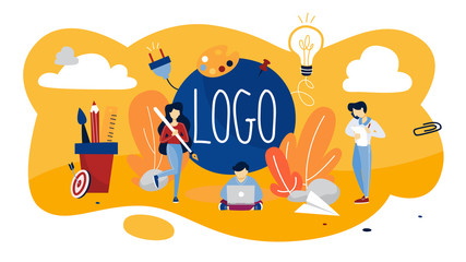 Logotype concept illustration. Unique brand of company