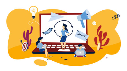 Remarketing concept illustration. Business strategy or campaign