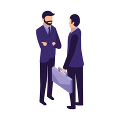 businessmen group teamwork with portfolio