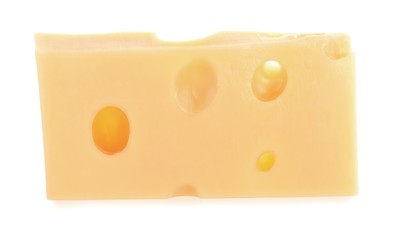 Piece of Cheese, Isolated on White