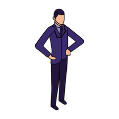 elegant businessman character icon