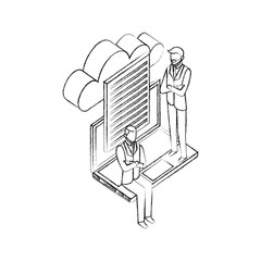 data network businessman concept