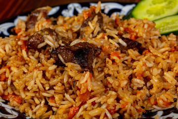 Plov with beef