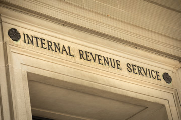 Internal Revenue Service federal building Washington DC USA - obrazy, fototapety, plakaty