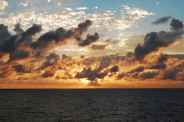 Sunset over the Caribbean Sea