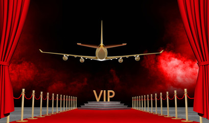 Red carpet Private jet with a Luxury vip
