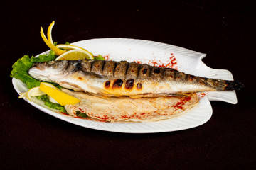 Roasted seabass fish