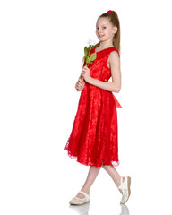 Beautiful girl with a flower.